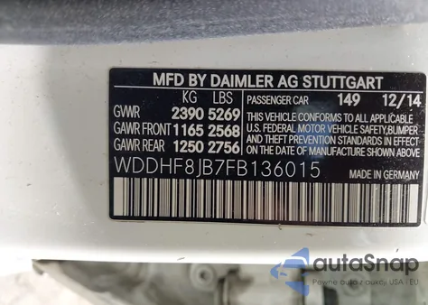 2015 Mercedes-Benz E 350 4Matic from USA, damaged, VIN WDDHF8JB7FB136015